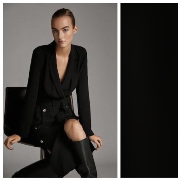 NWT Massimo Dutti Black Midi Dress Size 2, 6, 8,10 - Picture 5 of 6